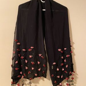 New Hand Made embroidery Shawl, 100% Silk